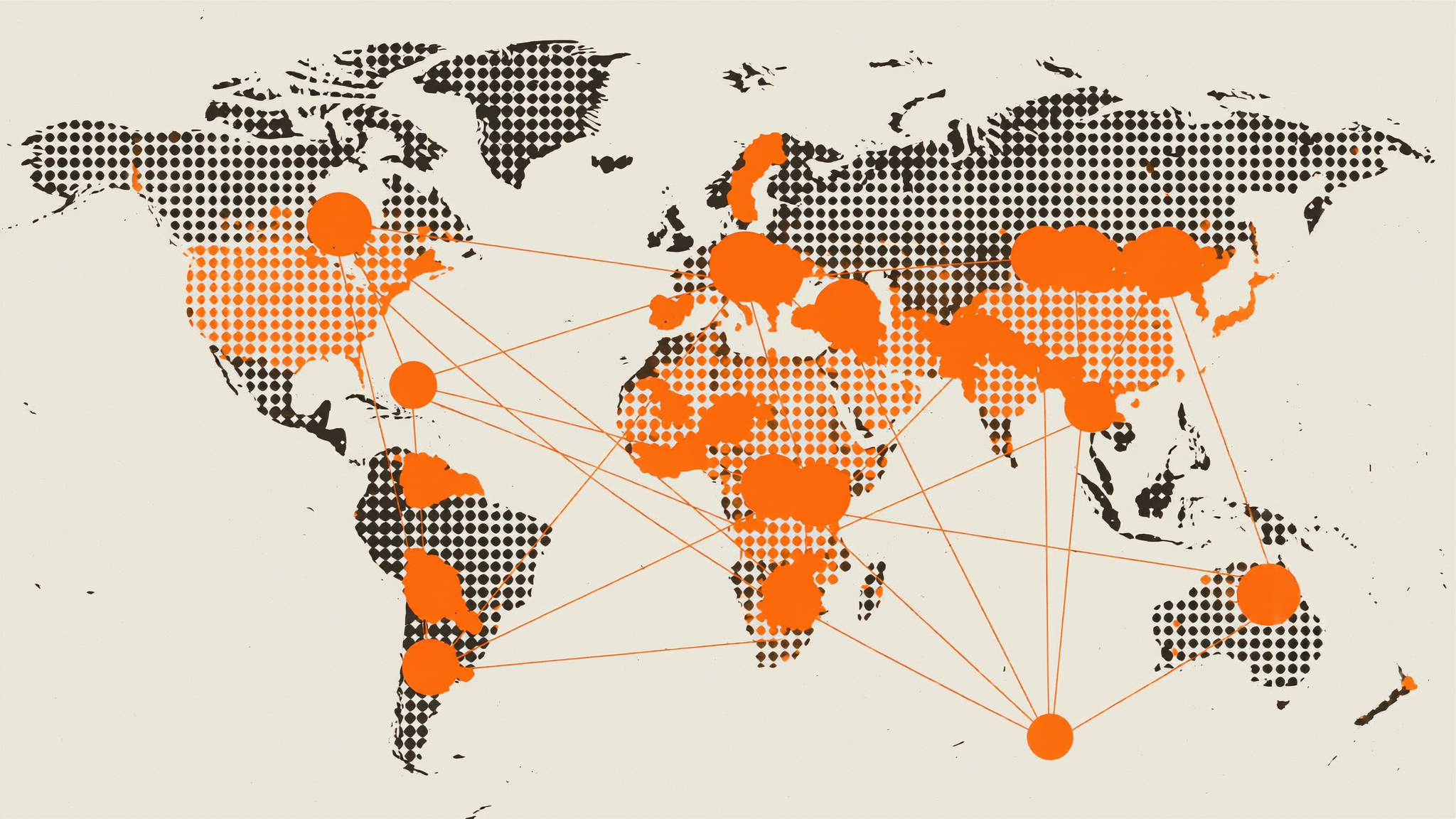 A map showing talent dispersed across cities everywhere